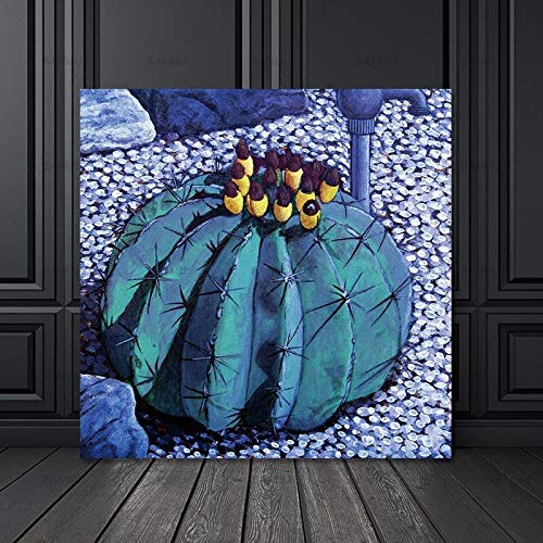 hetingyue Imagen de Arte de Pared sin Marco Lienzo Arte Abstracto Cactus Imprimir póster sobre Lienzo decoración del hogar Sala de Estar decoración de la Pared 60cmX60cm