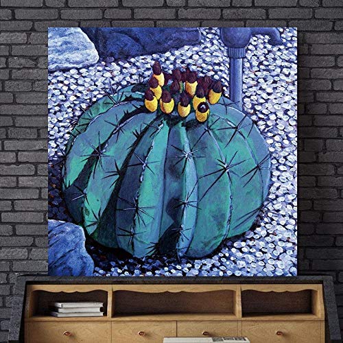 hetingyue Imagen de Arte de Pared sin Marco Lienzo Arte Abstracto Cactus Imprimir póster sobre Lienzo decoración del hogar Sala de Estar decoración de la Pared 60cmX60cm