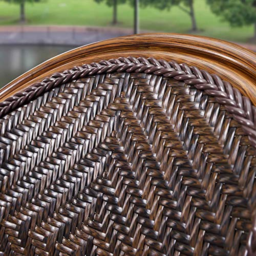 HLJ Marco de Oficina Silla Silla balcón pequeño Rattan imitación Silla de bambú Respaldo Alto Silla de salón de la Rota del PE Craft Aluminio no se oxida