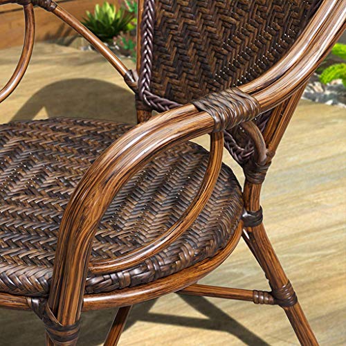 HLJ Marco de Oficina Silla Silla balcón pequeño Rattan imitación Silla de bambú Respaldo Alto Silla de salón de la Rota del PE Craft Aluminio no se oxida