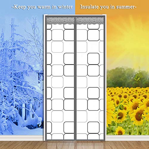 HMHD Protector de Puerta Magnético, Aislante Ventana Cortinas Aislantes Termicas Aislamiento Acústico Anti-Frio, para Supermercado Centro Comercial -A-70x200CM