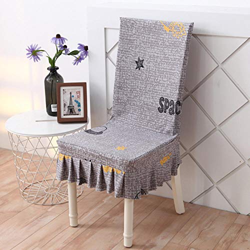 Hogar elástico de una sola pieza cubierta de la silla restaurante hotel silla de oficina conjunto de tela conjunto de respaldo taburete de la computadora conjunto simple 2 juegos, gratis, falda