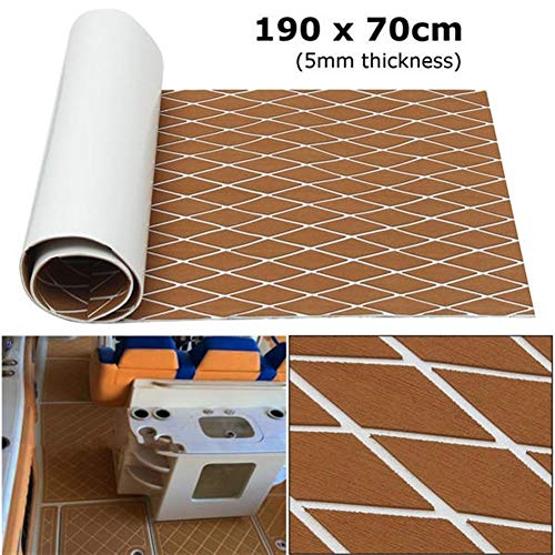 Hoja barco fondo marino Plataforma de alta calidad de la teca Hoja de auto-adhesivo de 190x70cm marrón y blanco de espuma EVA teca suave (tamaño : 5mm)