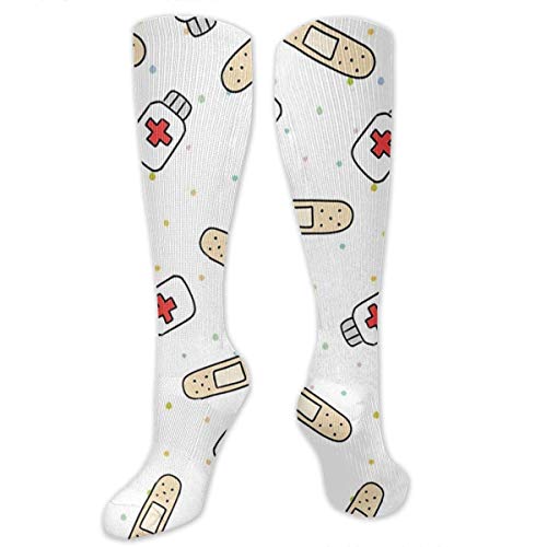 Hombres Mujeres Calcetines de Vestir, Calcetines Largos médicos de enfermería de Maternidad, Medias de Bolos cálidas y Divertidas para la Noche
