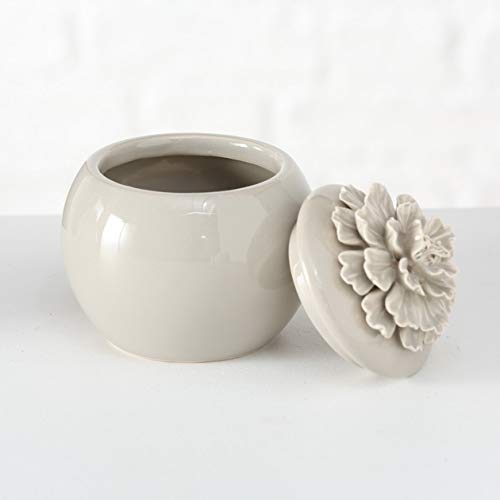 Home Collection Hogar Cocina Decoración Accesorios Cubertería Vajilla Azucarero Shabby Chic con Flor Gris