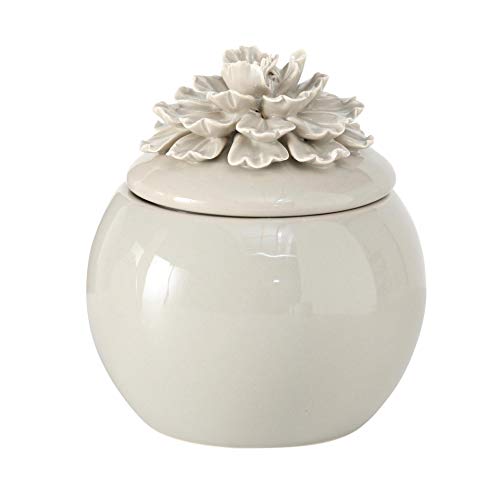 Home Collection Hogar Cocina Decoración Accesorios Cubertería Vajilla Azucarero Shabby Chic con Flor Gris