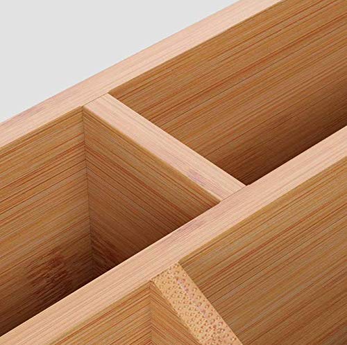 Homfa Organizador bambú para escritorio Organizador de Suministros de Oficina Organizador de Mesa 25 * 15 * 11cm