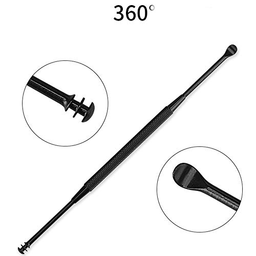 HoSayLike 360 ° Acero inoxidable Oreja muelle de resorte Excavar oreja Limpiar Ear Ear Wax Remover Ear Pick Práctico Luz Limpiador Oidos Cera Cerumen Removedor Pinzas