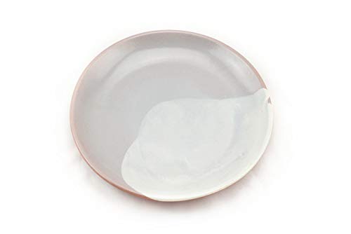 Hostelnovo - Juego de 12 Platos Llanos de cerámica - Plato para Comida - Fabricado en España y Pintado a Mano - Cerámica Natural - 4 Colores: Azul, Verde Turquesa, Gris y Blanco - 23 cm - 12 Unidades