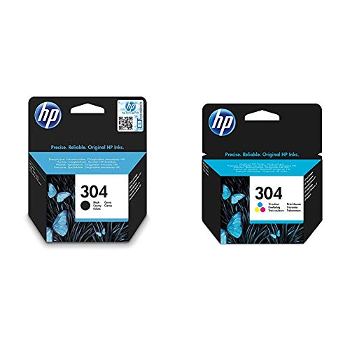 HP 304 Cartuchos de tinta originales, negro y tricolor, paquete de 2
