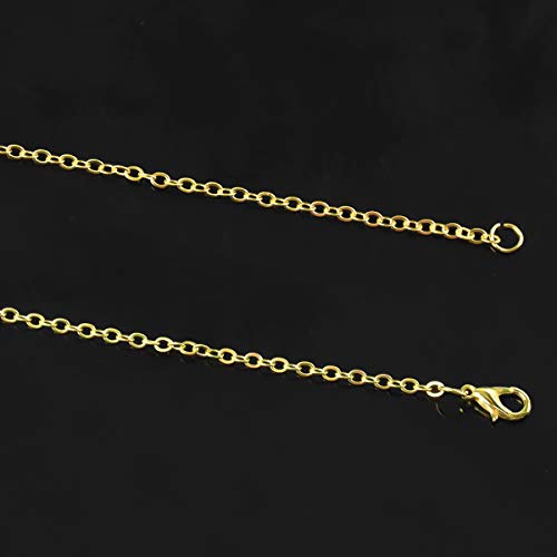HQdeal 39.4 Pies 2 * 3mm Collar de Cadena de Enlace con 30 Anillas Abierta y 20 Piezas de Cierres de Langosta para Fabricación de Joyería DIY, Plateado y Dorado (Plateado)