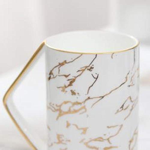 HRDZ Taza Taza Taza de café del Norte de Europa Pequeña Marca de Porcelana de Hueso Taza de Alta Capacidad Simple Taza de Agua Té de la Tarde Taza de Oficina con Cuchara Taza de café Blanco 450 ml