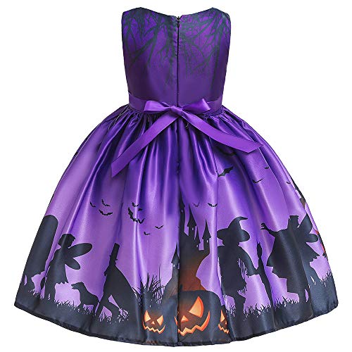 HUAANIUE Niños Vestido Ceremonial Halloween Niña Cosplay Princesa Vestido 2-11 Años