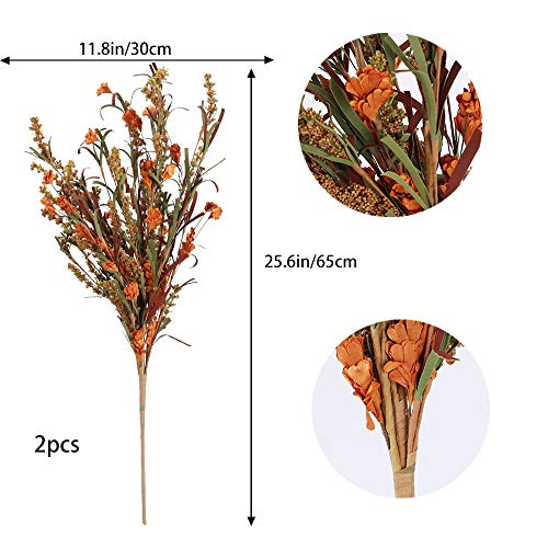 HUAESIN 2pcs Bouquet Flores Artificiales Marron Falsa Ramo Espigas de Trigo Simulacion Flor Artificial Vintage Hecha de Papel para Otoño Decoracion Jarrones Mesa Hogar Boda Fiesta Interior Exterior
