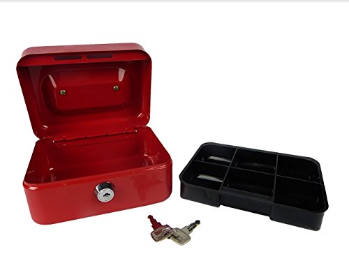 Hyfive 6" Rojo Steel una especie de caja chica dinero titular de seguridad