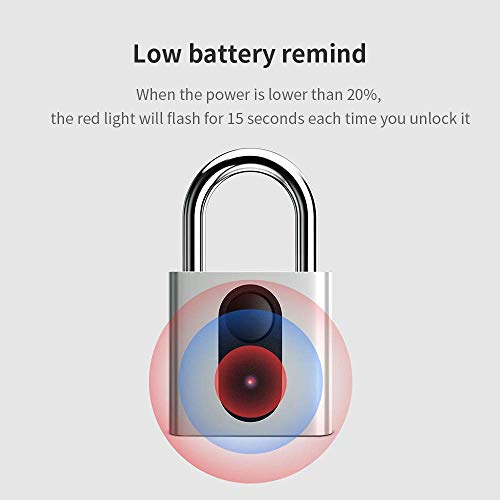 HYISHION Huella Digital - Inteligente sin Llave biométrica Lock for Gimnasia, Taquilla, Puerta al Aire Libre, Mochila, Maleta del Equipaje, Bicicletas, Oficina, Impermeable, Carga por USB SKYJIE