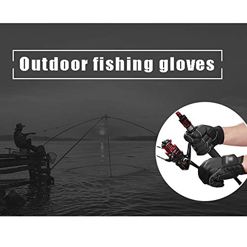 HyXia Guantes Deportivos para Hombres y Mujeres,Pesca al Aire Libre Antideslizante, Antideslizante, Guantes de Pesca de Tres Dedos, Guantes de Pantalla táctil, además de Guantes cálidos de Terciopelo