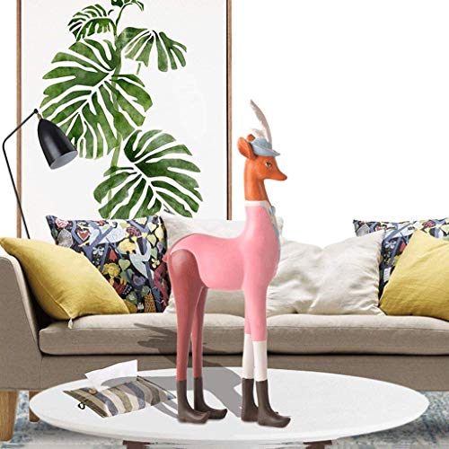 IAIZI Adornos Escultura Linda Elk hogar de la Resina Decoración de la Habitación de los niños Habitación Sala Americana Individual Muebles de TV gabinete gabinete del Vino Craft (Color, A), A