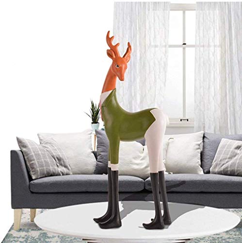 IAIZI Adornos Escultura Linda Elk hogar de la Resina Decoración de la Habitación de los niños Habitación Sala Americana Individual Muebles de TV gabinete gabinete del Vino Craft (Color, A), A