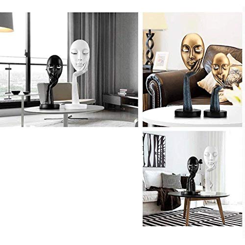 IAIZI Escultura Adornos Pensador Pequeño Resina de la decoración de la Sala gabinete del Vino Decoración Dormitorio Muebles de Personalidad Sala de Arte (Color, Blanco, diseño, C), Blanco, C