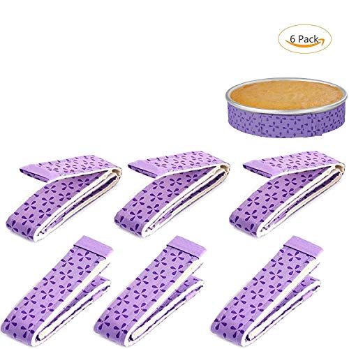 IAXSEE 6 Tiras para Hornear Uniformes, Tiras para Hornear Tartas de algodón Grueso, Muy absorbentes, Tiras para Hornear
