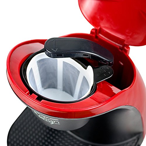 ID Italian IDECUCOF02 CAFETERA COFFEE DUO PRO, 450w-IDECUCOF02, 450 W, 0.24 litros, acero inoxidable, Negro, Rojo