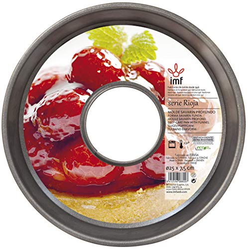 IMF 8800 - Molde savarin, Acero, Rojo, Diámetro 25 cm