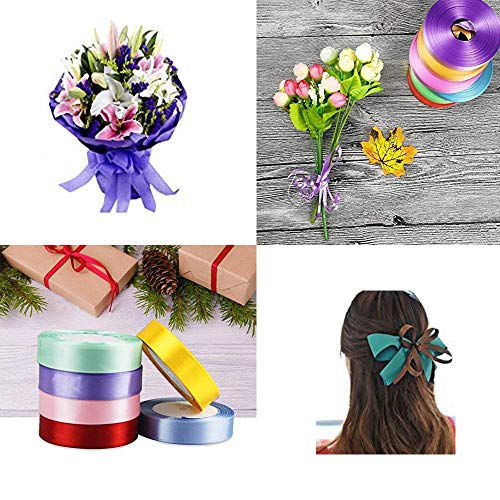inherited 6 colores Cinta de Raso,Colores Mezcla Rollo de Raso de Doble Cara Satén de Seda para Boda Embalaje Decoración de Regalo Cajas Flores Regalo de Navidad Decoración del Hogar Manualidades