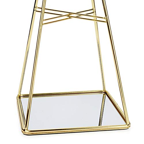 INSTO Planchar Joyería Estante,Diamante Adornos,Collar Monitor Estante,Arete Almacenamiento Estante Multifunción/Dorado / 135×135×360mm