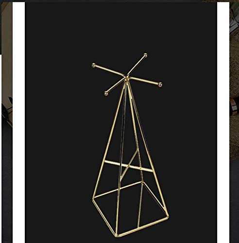 INSTO Planchar Joyería Estante,Diamante Adornos,Collar Monitor Estante,Arete Almacenamiento Estante Multifunción/Dorado / 135×135×360mm