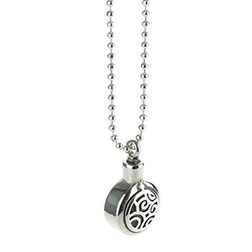 IPOTCH Cenizas Simples Urna Aceite Esencial Aroma Locket Collar con Cristal Artificial CZ Circón con Incrustaciones De Diamantes De Imitación - 7