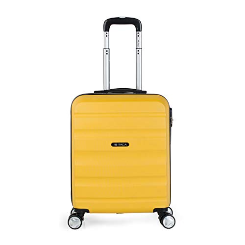 ITACA - Juego de Maletas de Viaje Rígidas 4 Ruedas Lisas Trolley 55/67/77 cm ABS. Prácticas y Ligeras. Pequeña Cabina Mediana y Grande XL. Calidad Marca y Garantía. T71600, Color Mostaza