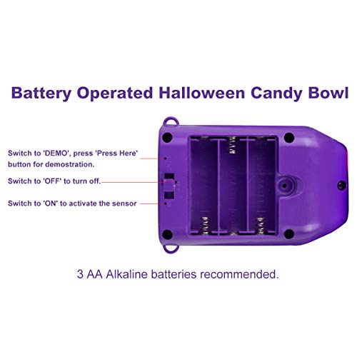 ITART Halloween Candy Bowl Wihch Animated Candy Bowls Plato Halloween Decoraciones para golosinas o truco Candy Holder Contenedor
