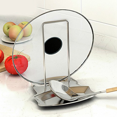 izoel soporte para tapa y cuchara resto organizador de cocina acero inoxidable fácil de instalar