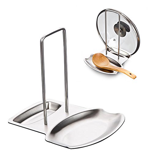 izoel soporte para tapa y cuchara resto organizador de cocina acero inoxidable fácil de instalar