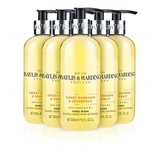 Jabón líquido de manos Baylis & Harding de mandarina dulce y pomelo, 6 unidades de 300 ml