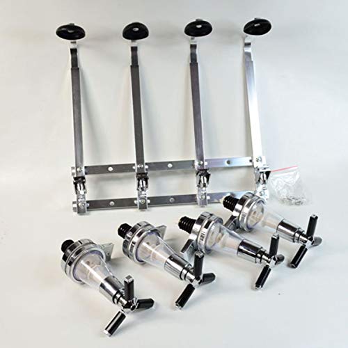 Janolia - Dispensador de Bebidas montado en la Pared, Soporte de 4 Medidas para Botellas, Mantequilla para Bebidas alcohólicas – Vodka, Whisky, Rum, Gin