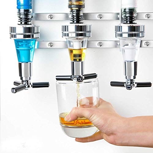 Janolia - Dispensador de Bebidas montado en la Pared, Soporte de 4 Medidas para Botellas, Mantequilla para Bebidas alcohólicas – Vodka, Whisky, Rum, Gin
