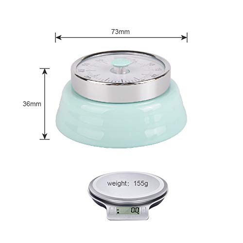 Jayron Recordatorio del Temporizador de Cocina Administre Temporizadores Mecánico Giratorio de 360 Grados Reloj de Alarma de Cuenta Regresiva para Hornear Refrigerador Magnético Cocinar,Aprender