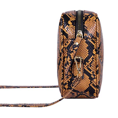 JERFER Bolsas De Mensajero De Cuero Con Cremallera Para Mujer Bolsas De Pecho De PatróN Serpentino De Moda Bolsas De Cintura