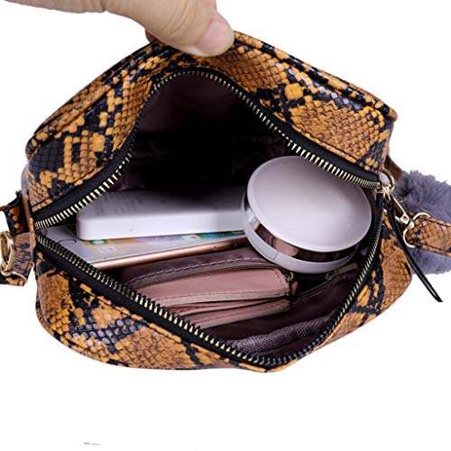 JERFER Bolsas De Mensajero De Cuero Con Cremallera Para Mujer Bolsas De Pecho De PatróN Serpentino De Moda Bolsas De Cintura