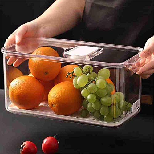 JINBAO Contenedor, Refrigerador Contenedores de Almacenamiento de Alimentos con Tapas, Tanque de Sello de Almacenamiento de Cocina, Caja separada de Frutas y Verduras, Transparente