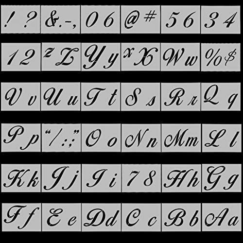 Jinlaili 36 Piezas Plantillas Letras de Plástico, Reutilizables Letras Plantillas, Plantillas Letras de Arte para Pintura con Alfabeto Números y Símbolos, Blanco Lechoso