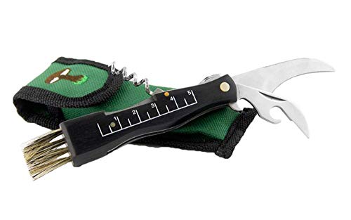 JKR Navaja Micologica para Recoleccion de Setas Hoja Acero INOX. 5,5 cm con Funda Rovellons 90