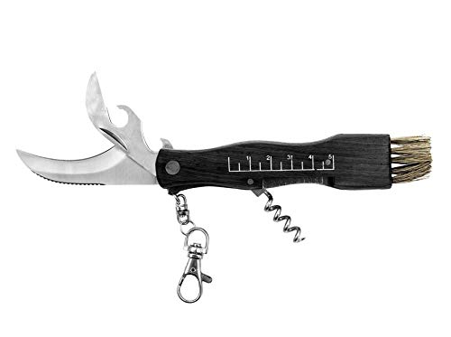 JKR Navaja Micologica para Recoleccion de Setas Hoja Acero INOX. 5,5 cm con Funda Rovellons 90