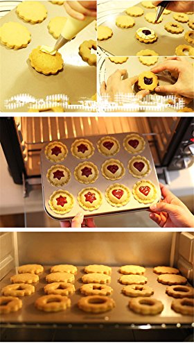 Joyeee Linzer Molde/Cortador para Galletas, Mini Cortadores Clasificados de Galleta de Sándwich y Fabricante, Cutie Molde del Alimento o la Pasta de Azúcar Cortadores de Frutas (Verde)