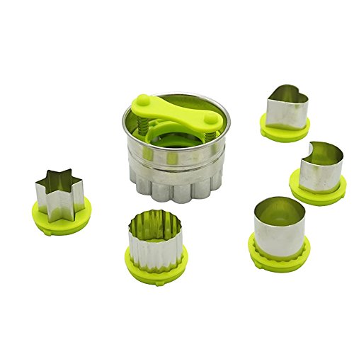 Joyeee Linzer Molde/Cortador para Galletas, Mini Cortadores Clasificados de Galleta de Sándwich y Fabricante, Cutie Molde del Alimento o la Pasta de Azúcar Cortadores de Frutas (Verde)