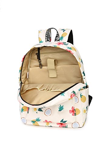 Joymoze Mochila Escolar Unisex Clásica Mochila para Portátil De 15.6" para Adolescente con Puerto De Carga USB Piña