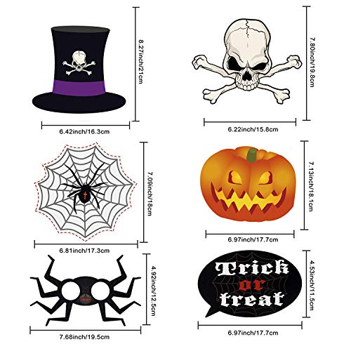 JoyTplay 34Piezas Halloween Photo Booth Props Photocalls DIY Foto Atrezzo Photobooth para Fiesta Mascarada Navidad Aniversarios Cumpleaños