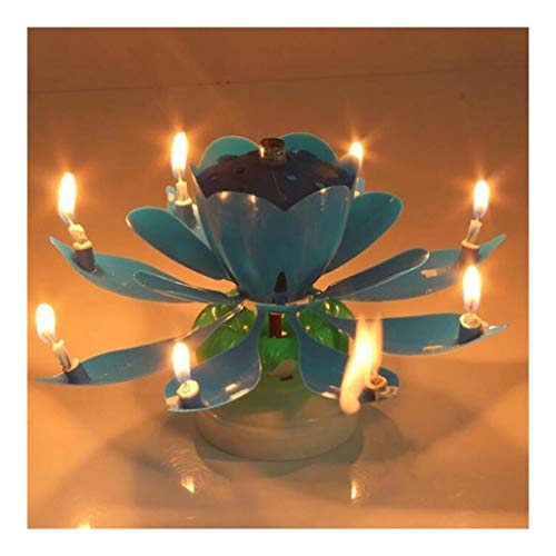 JSNRY Vela giratoria Vela de la Flor de cumpleaños del Arte luz de Las Velas decoración de la Torta Haz el Banquete más romántico (Color : Red)